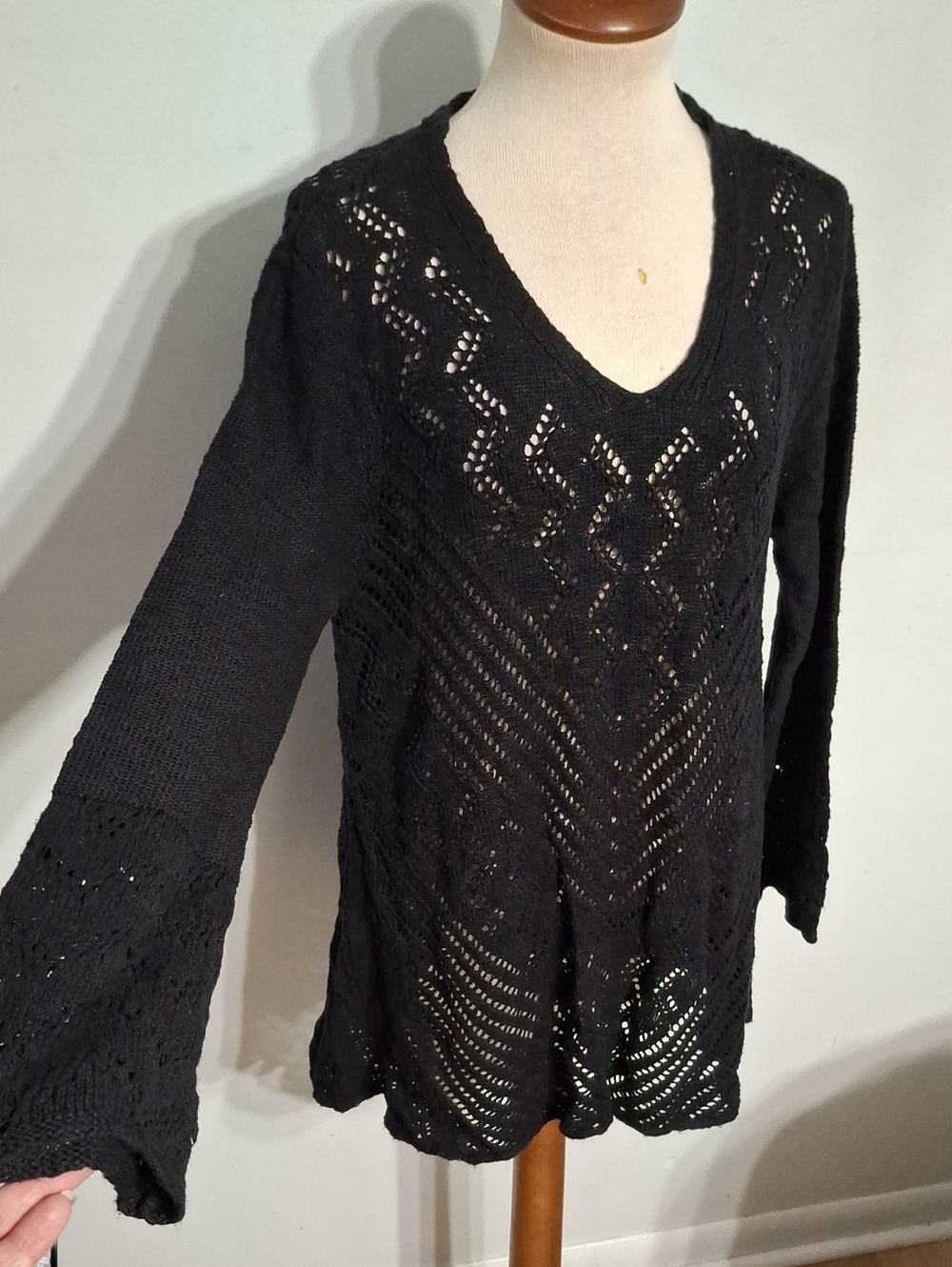 Style & Co./ Petite/ Black V-Neck Sweater- W Sz Petite XL